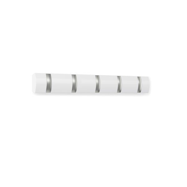UMBRA Закачалка за стена с 5 бр. закачалки “FLIP“ - цвят бял