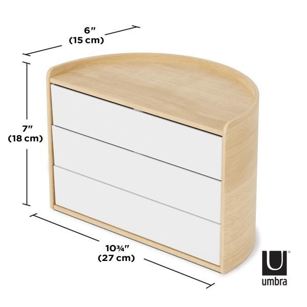 UMBRA Кутия за бижута и аксесоари “MOONA“ - цвят бял / естествен