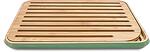 Бамбукова дъска за рязане PEBBLY със зелен кант - 25 х 35 см