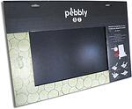 PEBBLY Защитна стъклена кухненска дъска за четворен котлон  57х50 см. - черна