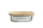 Правоъгълен стъклен канистер за съхранение PEBBLY с бамбуков капак - 1.800 мл