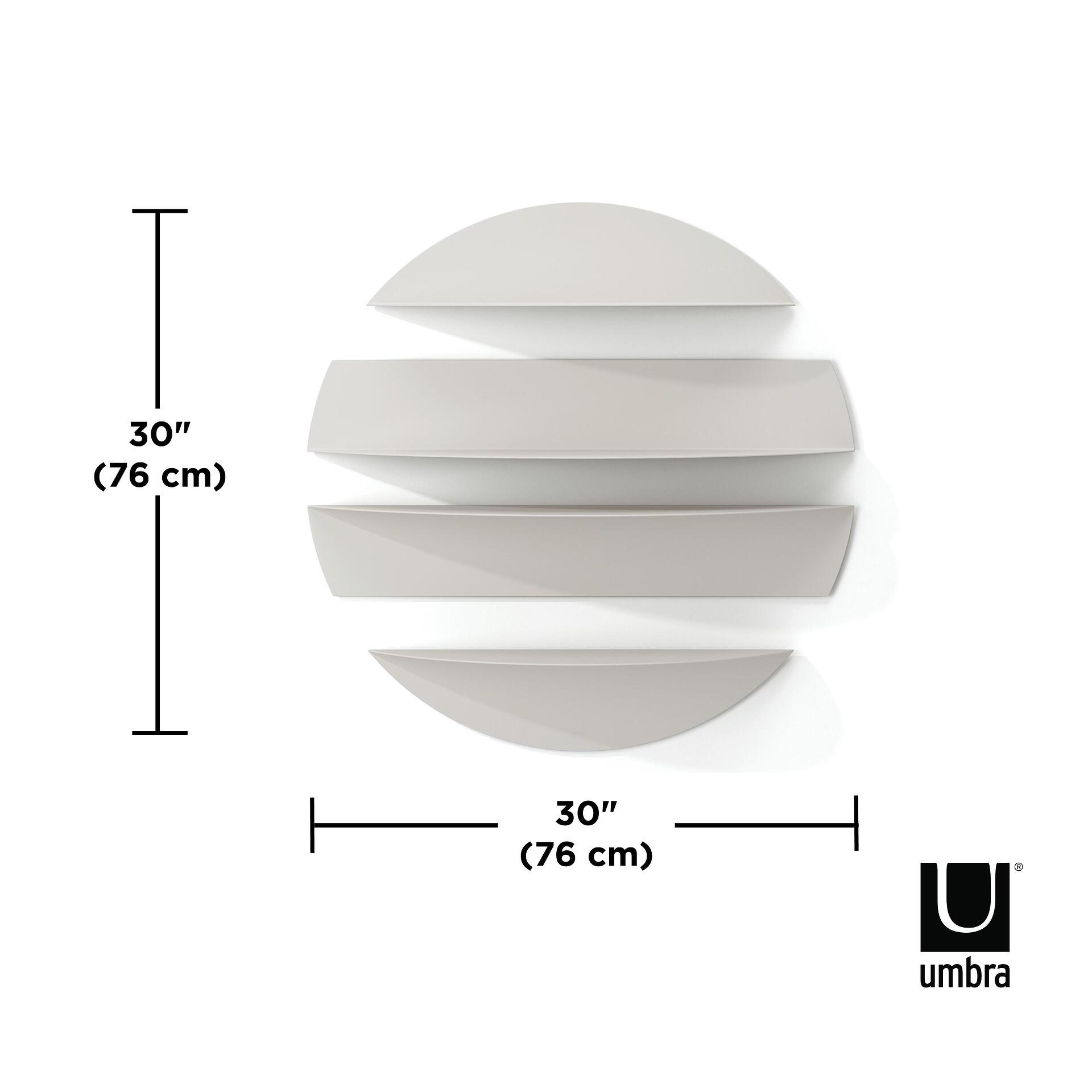 UMBRA Комплект от 4 бр. рафтове за стенен монтаж  “SOLIS“ - цвят светло сив