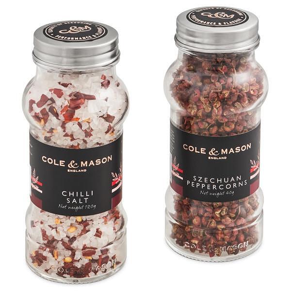 COLE & MASON Подаръчен комплект Чили сол и Сечуански микс