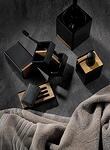 KELA Чаша за баня “Cube“ - черна с дървен елемент