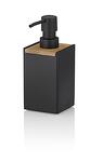 Диспенсър за течен сапун KELA CUBE с дървен елемент - 300 мл - черен