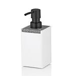 KELA Диспенсър за течен сапун “Cube“ - бял с елемент във вид на камък - 300 мл.
