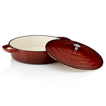 KELA Чугунена тенджера с капак “Calido“- плитка - Ø 28 см. - червена