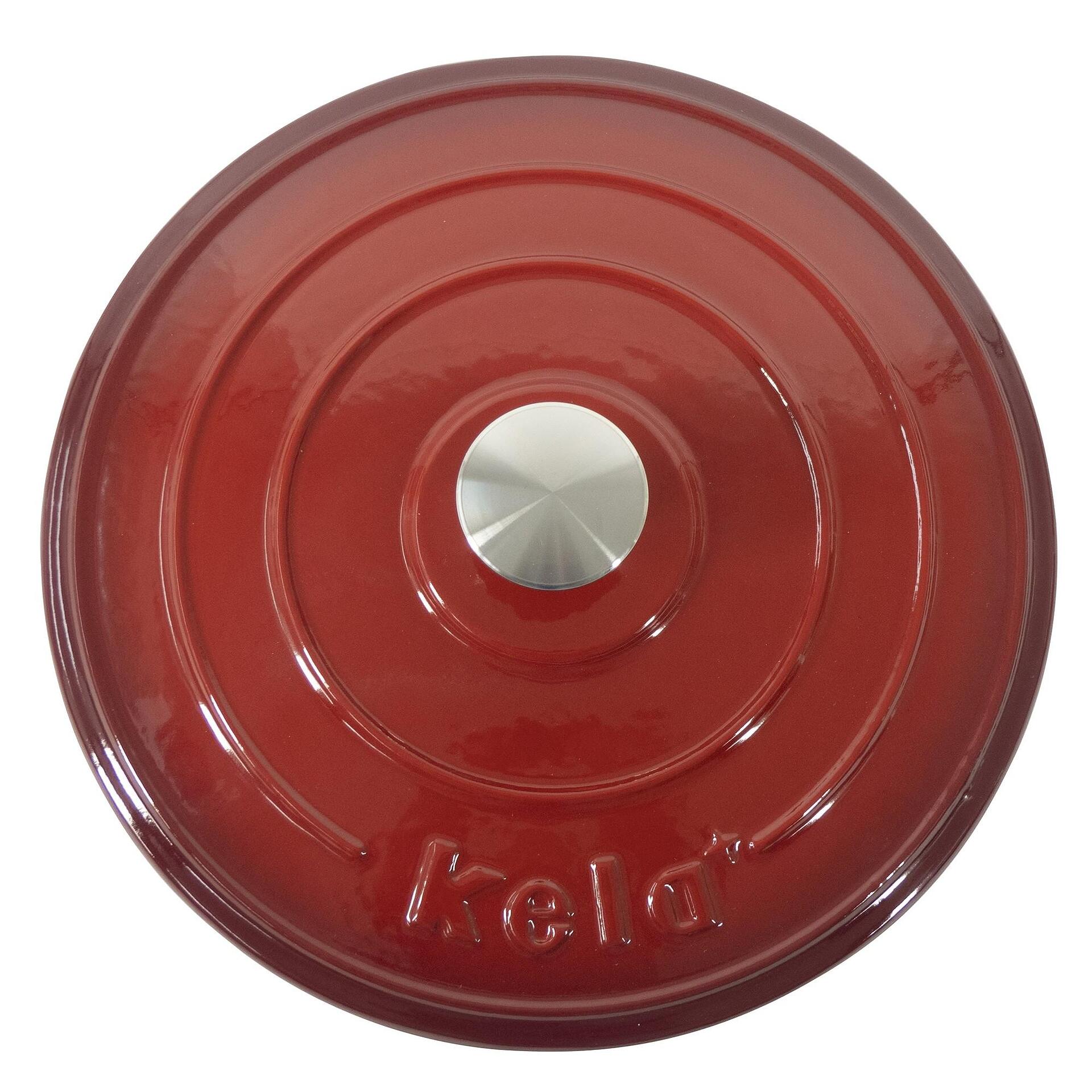 Чугунена тенджера KELA Calido с капак - Ø26 см (4.6 л) - цвят червен