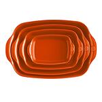 EMILE HENRY Керамична тава "LARGE RECTANGULAR OVEN DISH" - 42х28 см - цвят оранжев