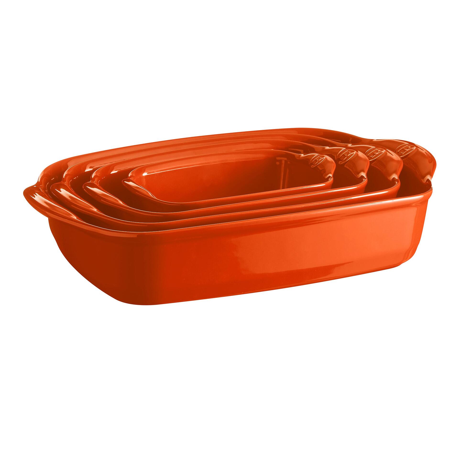 EMILE HENRY Керамична тава " SMALL RECTANGULAR OVEN DISH"- 30х19 см - цвят оранжев
