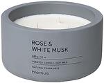 Ароматна свещ BLOMUS FRAGA с аромат Rose & White Musk - Ø13 х 6.5 см - цвят кремък