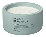 Ароматна свещ BLOMUS FRAGA с аромат Basil & Bergamot - Ø13 х 6.5 см - цвят синьо-сив