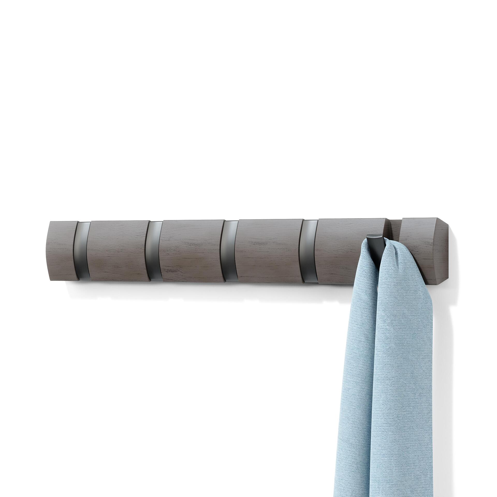 UMBRA Закачалка за стена с 5 бр. закачалки “FLIP“ - цвят сив / калай