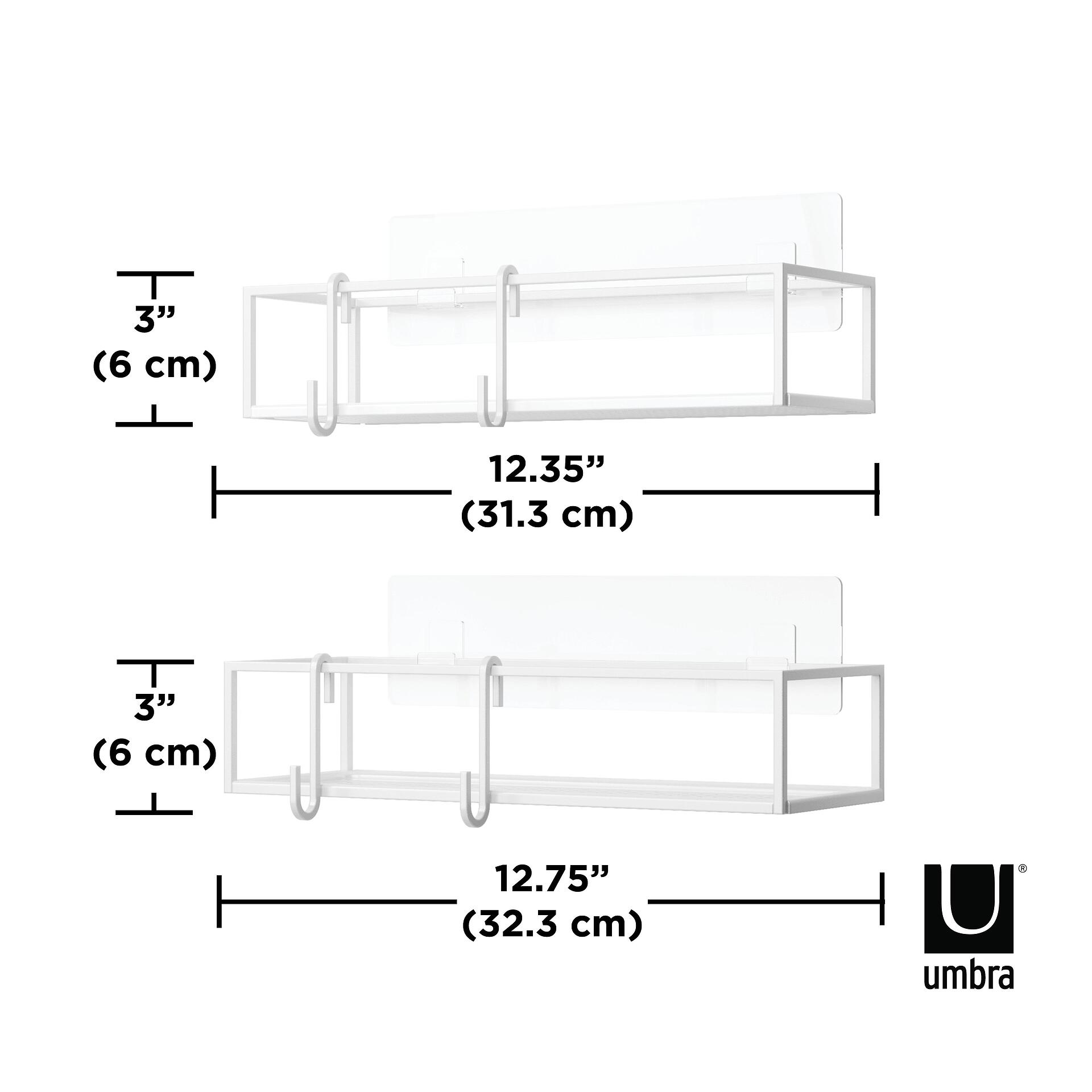 UMBRA Комплект от 2 бр. стенен органайзер за баня "CUBIKO" - бял цвят