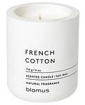 Ароматна свещ BLOMUS FRAGA аромат French Cotton - Ø6.5 х 8 см - цвят бял