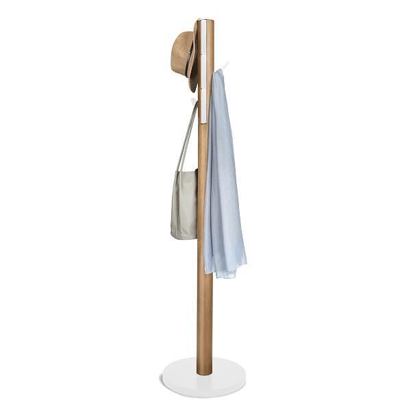 UMBRA Свободностояща закачалка за дрехи “FLAPPER“ - цвят бял / натурален