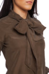 Копринена блуза с панделка