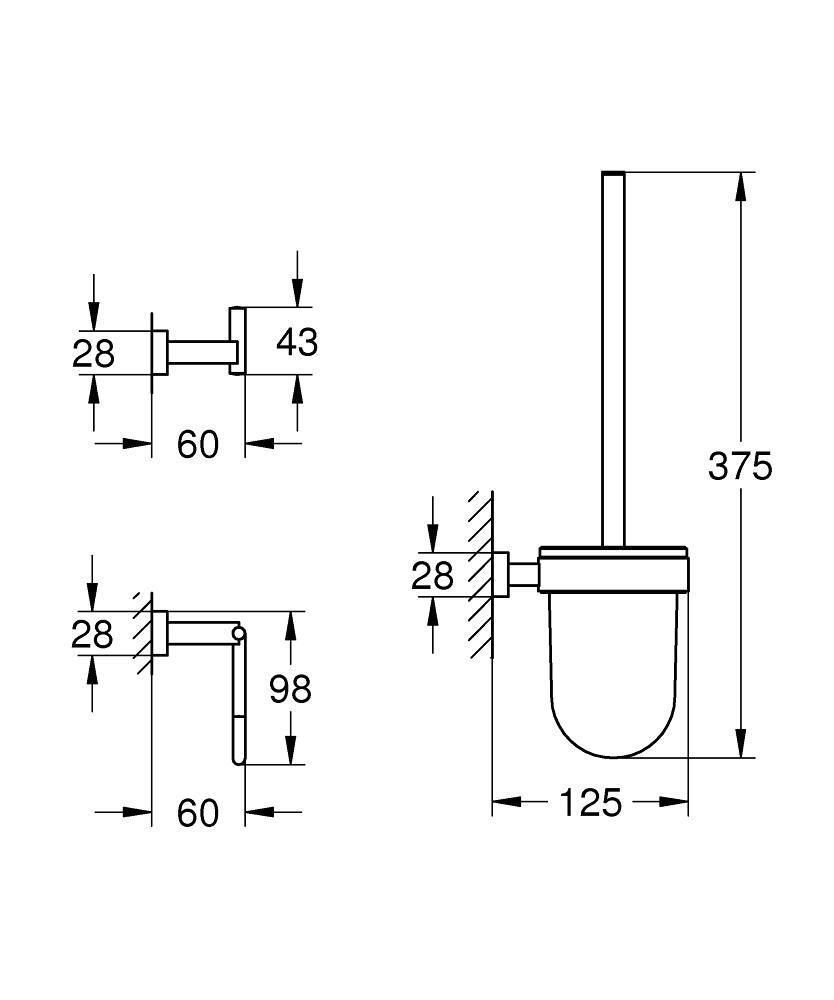 Комплект аксесоари за баня GROHE Essentials Cube 3в1 40757001