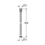 Метален усилен шлаух за душ 1.5м. GROHE Relexaflex Metal Longlife 28143000