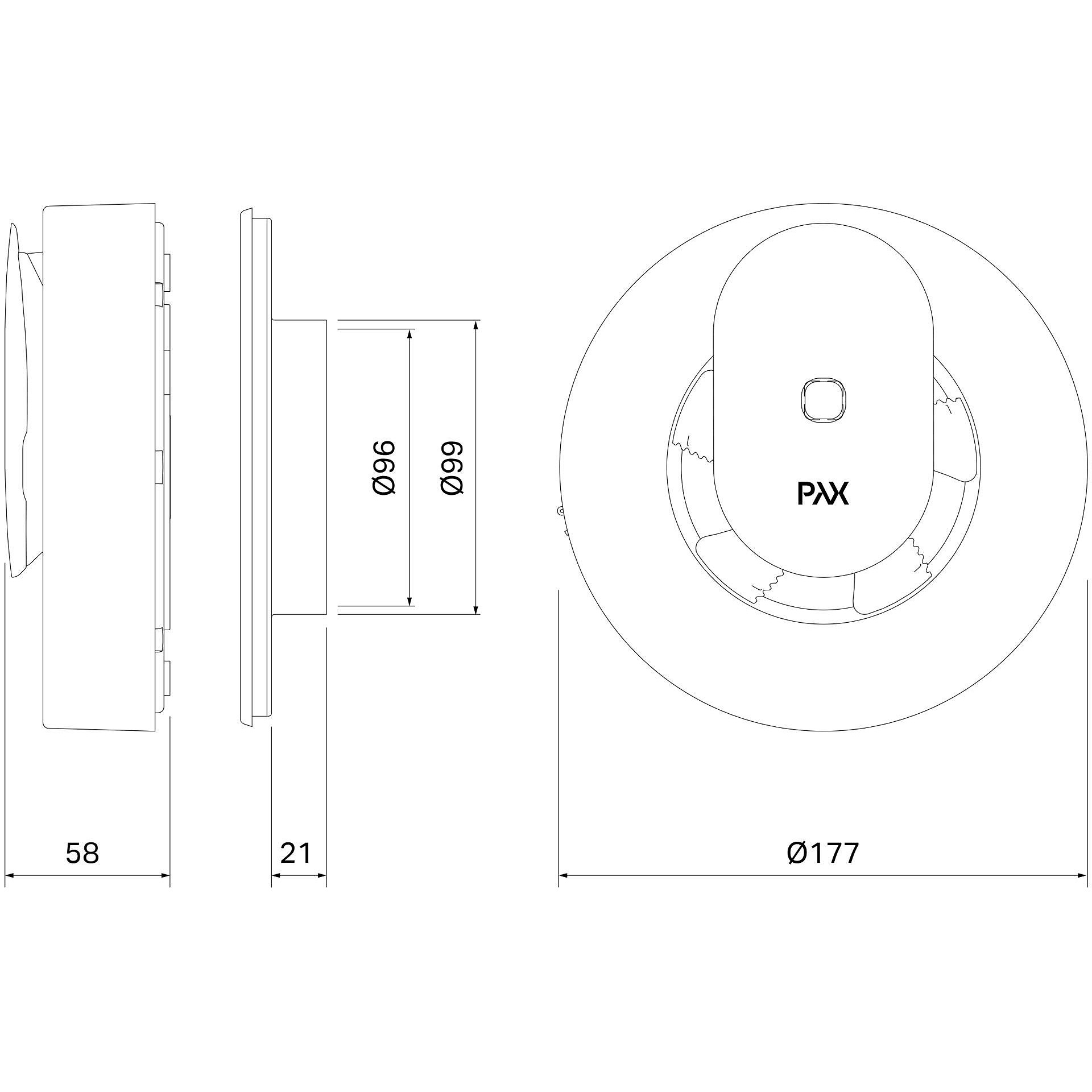 Автоматичен смарт вентилатор за баня PAX Norte - бял-Copy