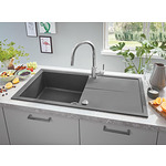 Композитна мивка за кухня в цвят сив гранит с отцедник GROHE K400 31639AT0
