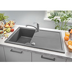 Композитна мивка за кухня с отцедник в цвят сив гранит GROHE K400 31641AT0