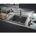 Композитна мивка за кухня в цвят сив гранит с автоматичен сифон GROHE K700 31651AT0