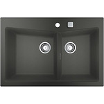 Композитна мивка за кухня с 2 корита в цвят черен гранит GROHE K700 31657AP0