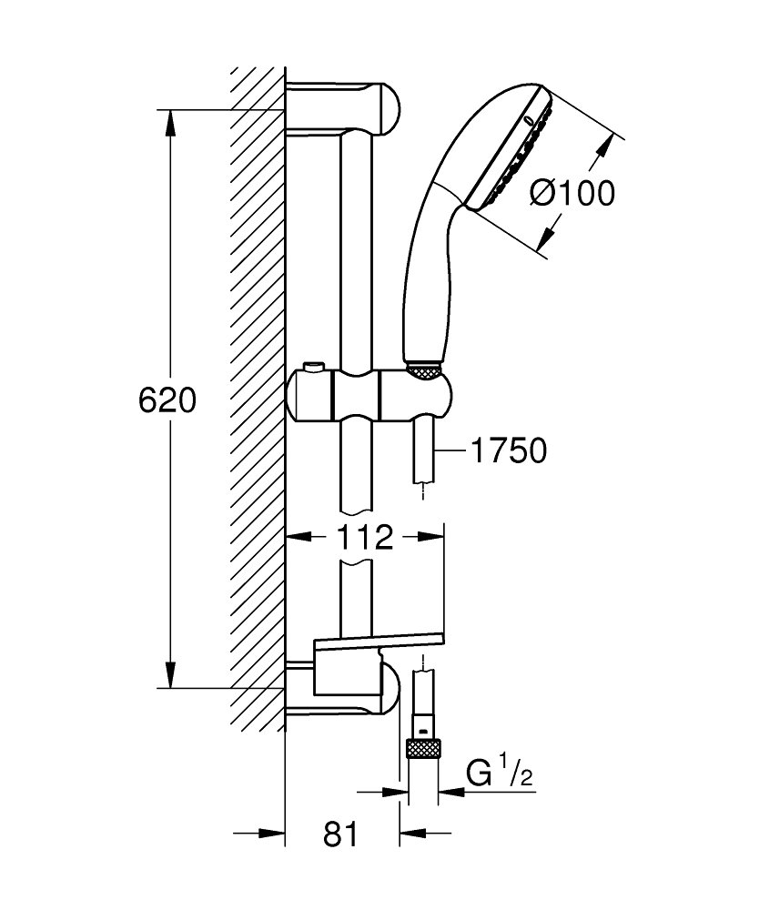 Тръбно окачване GROHE TEMPESTA 100 27600001 