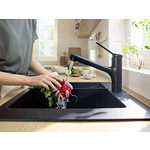 Гранитна кухненска мивка цвят графитено сиво HANSGROHE SilicaTec S510-F450 43312170