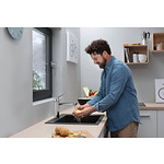 Гранитна кухненска мивка цвят каменнно сиво HANSGROHE SilicaTec S510-F450 43312100