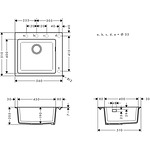 Гранитна кухненска мивка цвят бетонно сиво HANSGROHE SilicaTec S510-F450 43312380