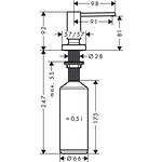 Кухненски хромиран дозатор за течен сапун/препарат HANSGROHE A71 40468000