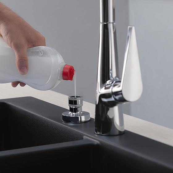 Кухненски черен мат дозатор за течен сапун/препарат HANSGROHE A71 40468670