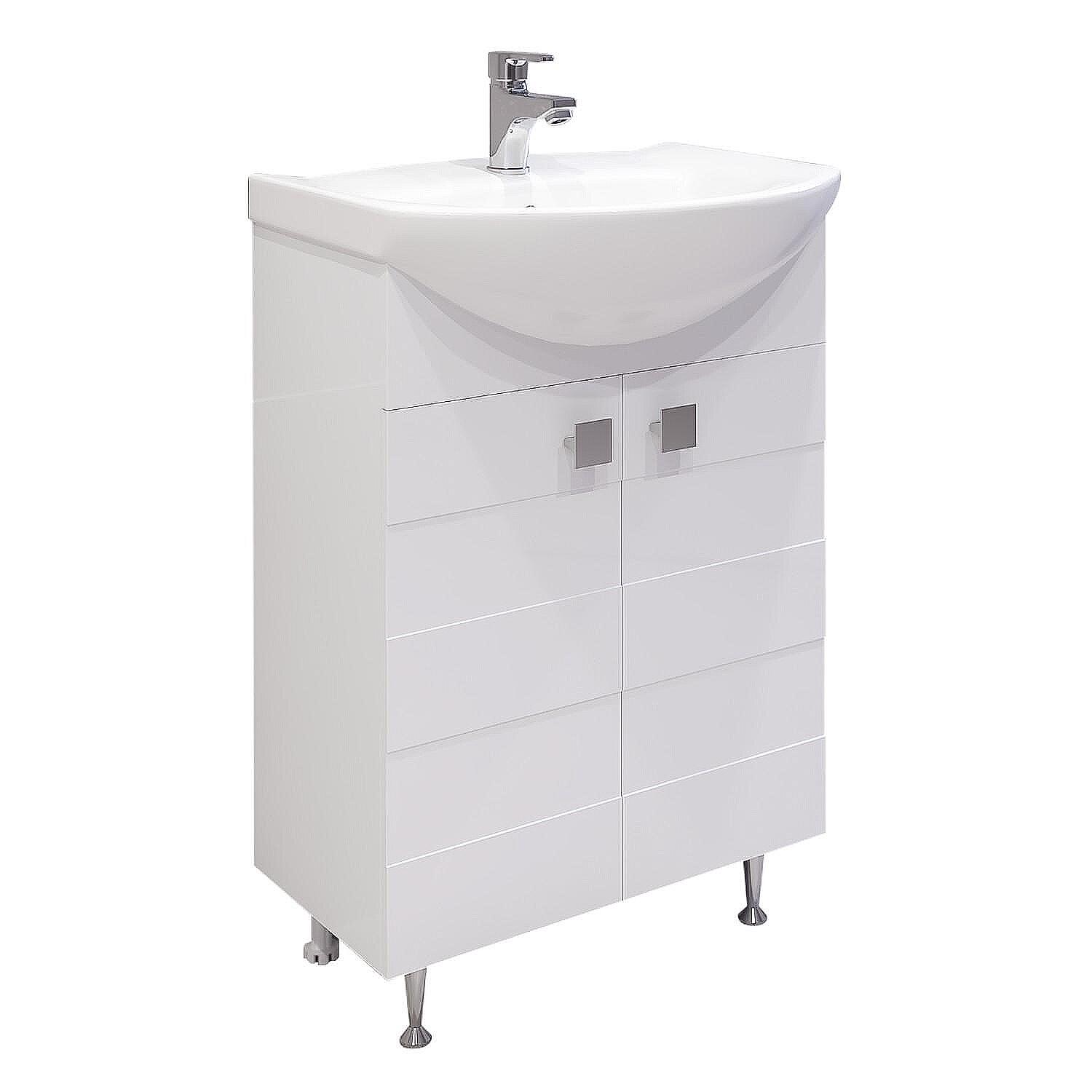 Долен шкаф с вграден умивалник за баня TRIANO Ирина 60 PVC