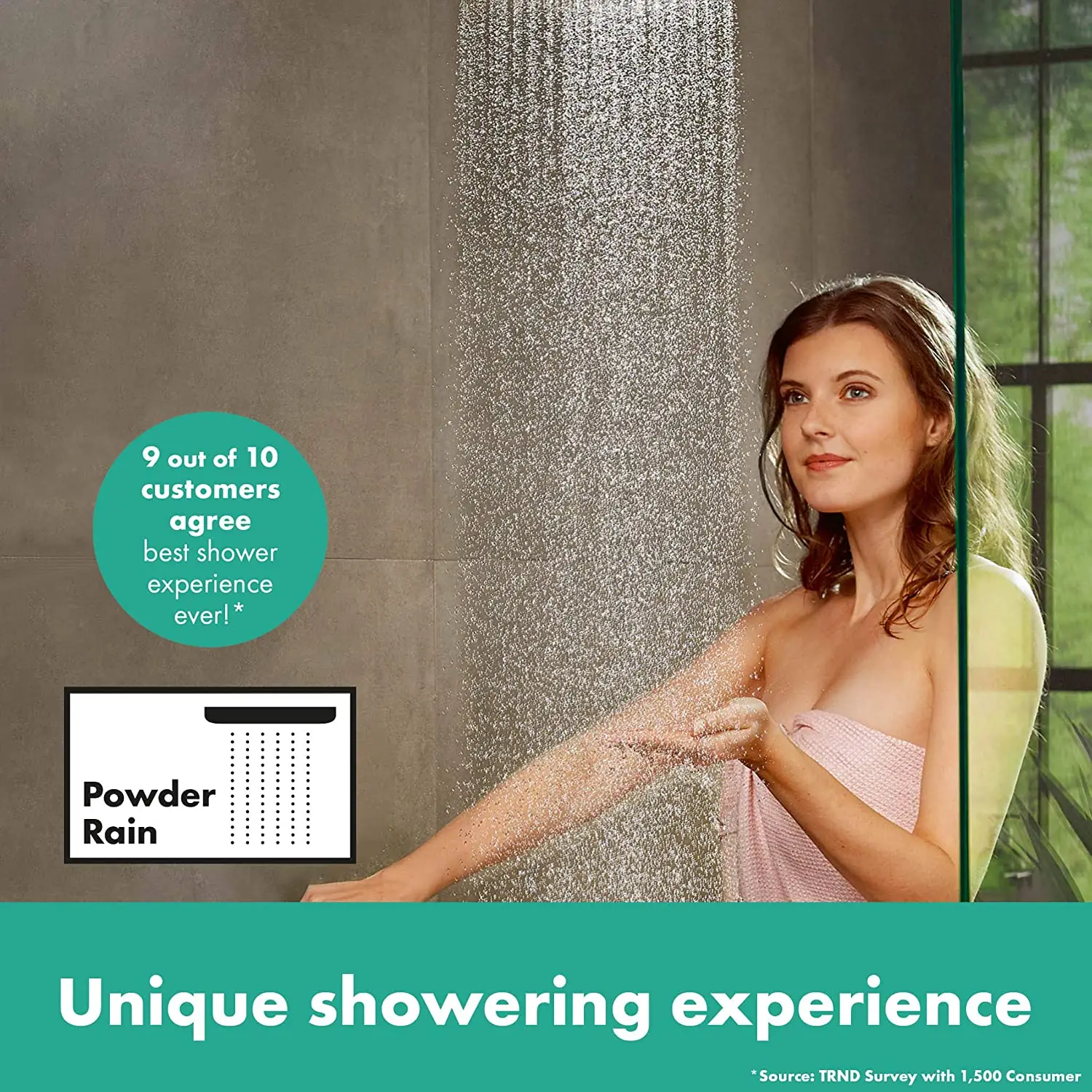 Кръгла душ пита черен мат 250мм. за баня HANSGROHE Rainfinity 250 1jet 26228670