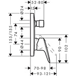 Пълен душ комплект за вграждане HANSGROHE Crometta E 240 27957000