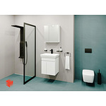 Горен шкаф за баня от PVC с 2 врати и огледало VISOTA Мина 55