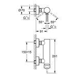Стенен смесител за душ, черен мат GROHE Essence 25252KF1