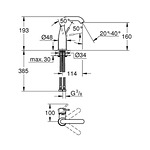 Смесител за умивалник M-размер, черен мат GROHE Essence  24176KF1