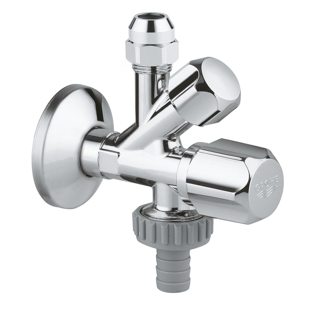 Комбинирандвоенъгловвентил1/2″x3/8"x3/4"GROHEOriginalWAS®22036000