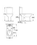 Свободностояша тоалетна за моноблок GROHE BAU CERAMIC 39429000