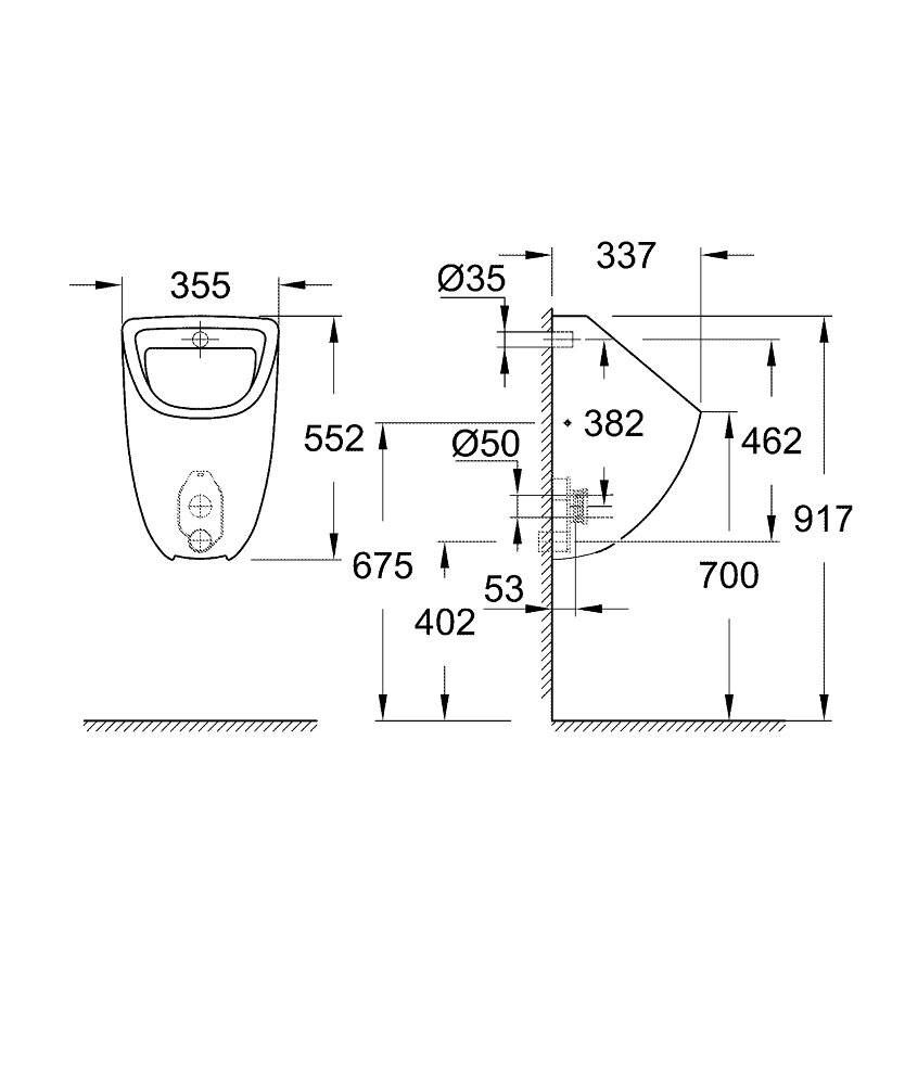 Писоар GROHE Bau Ceramic 39438000