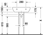 Умивалник за стена 55см. DURAVIT D-Code 23105500002