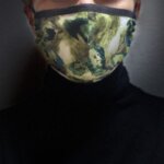 Двуслойна памучна маска с джоб - Грийн Арт