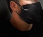 Памучна маска с допълнителвн джоб за филтър - черна