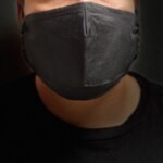 Памучна маска с джоб за филтър - черна