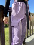 Комплект с карго панталон - лилав