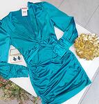 Сатенирана рокля Turquoise