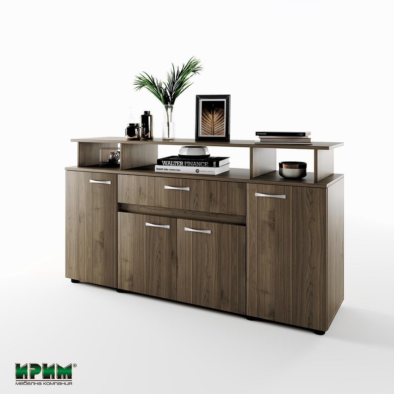 Скрин Сити 3056 с 4 врати и чекмедже – гланц, 5 цвята | Мебел Дизайн